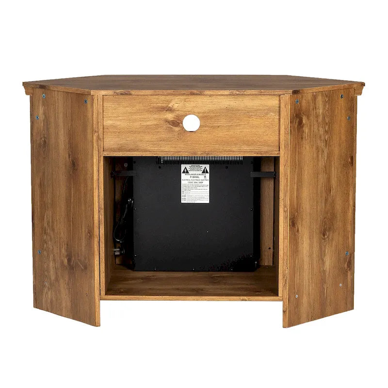 Meuble TV d'angle avec cheminée, 7 couleurs – Convient aux TV jusqu'à 55 po