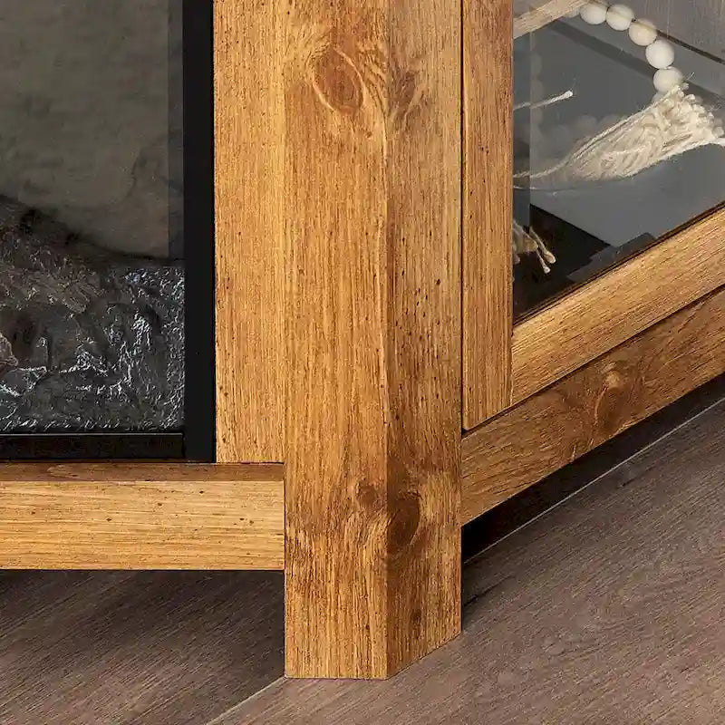 Meuble TV d'angle avec cheminée, 7 couleurs – Convient aux TV jusqu'à 55 po