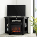 Meuble TV d'angle avec cheminée, 7 couleurs – Convient aux TV jusqu'à 55 po