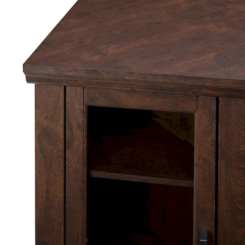 Meuble TV d'angle avec cheminée, 7 couleurs – Convient aux TV jusqu'à 55 po