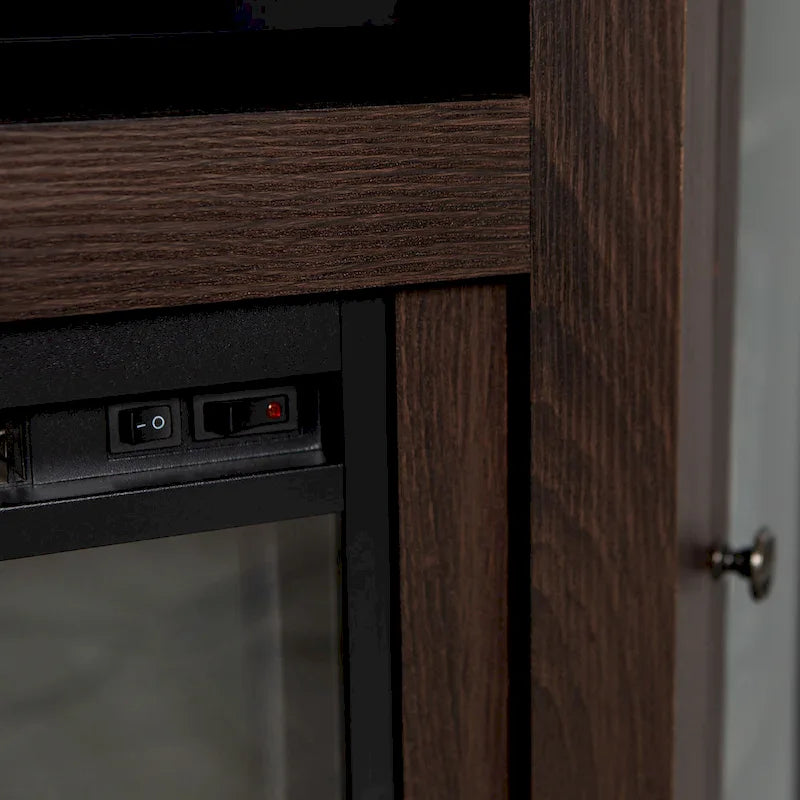Meuble TV d'angle avec cheminée, 7 couleurs – Convient aux TV jusqu'à 55 po
