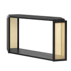 Console en flèche noire avec rotin tressé, 1 pièce
