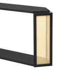 Console en flèche noire avec rotin tressé, 1 pièce