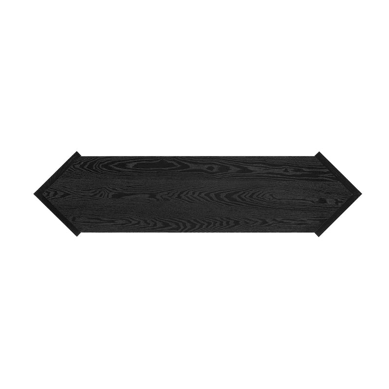 Console en flèche noire avec rotin tressé, 1 pièce