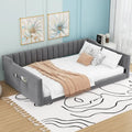 Canapé-lit gris / beige en velours avec rangement, grand double, peut accueillir 2 personnes