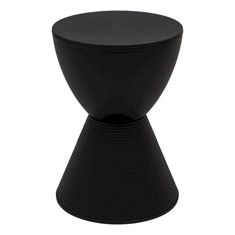 Table d'appoint sablier ronde avec rangement caché | Noir / Gris clair / Taupe / Bleu / Jaune / Rose / Violet / Rouge / Orange / Blanc / Vert / Vert olive / Bleu poudré