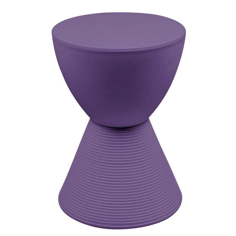 Table d'appoint sablier ronde avec rangement caché | Noir / Gris clair / Taupe / Bleu / Jaune / Rose / Violet / Rouge / Orange / Blanc / Vert / Vert olive / Bleu poudré