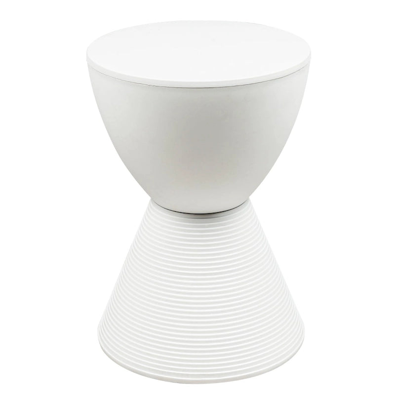 Table d'appoint sablier ronde avec rangement caché | Noir / Gris clair / Taupe / Bleu / Jaune / Rose / Violet / Rouge / Orange / Blanc / Vert / Vert olive / Bleu poudré