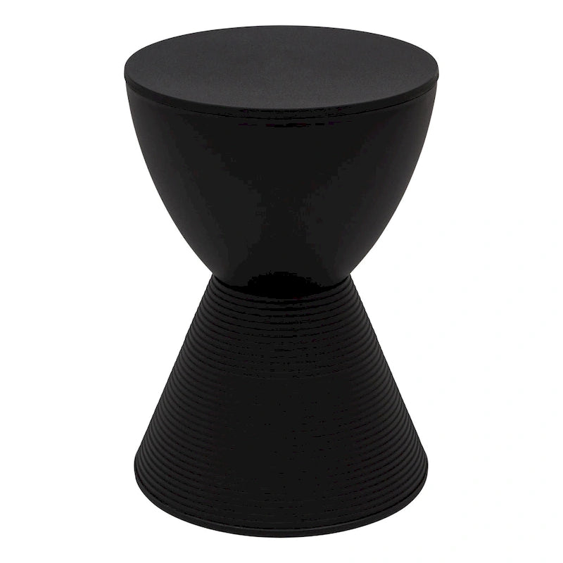 Table d'appoint sablier ronde avec rangement caché | Noir / Gris clair / Taupe / Bleu / Jaune / Rose / Violet / Rouge / Orange / Blanc / Vert / Vert olive / Bleu poudré