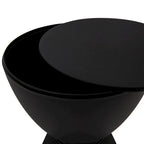 Table d'appoint sablier ronde avec rangement caché | Noir / Gris clair / Taupe / Bleu / Jaune / Rose / Violet / Rouge / Orange / Blanc / Vert / Vert olive / Bleu poudré