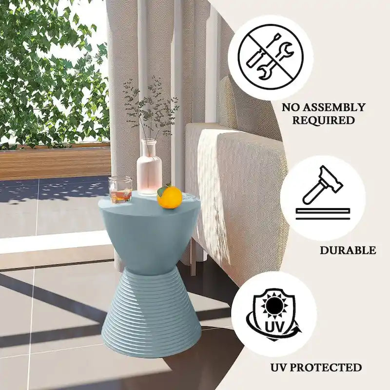 Table d'appoint sablier ronde avec rangement caché | Noir / Gris clair / Taupe / Bleu / Jaune / Rose / Violet / Rouge / Orange / Blanc / Vert / Vert olive / Bleu poudré