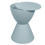 Table d'appoint sablier ronde avec rangement caché | Noir / Gris clair / Taupe / Bleu / Jaune / Rose / Violet / Rouge / Orange / Blanc / Vert / Vert olive / Bleu poudré