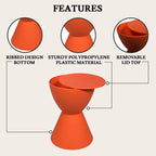 Table d'appoint sablier ronde avec rangement caché | Noir / Gris clair / Taupe / Bleu / Jaune / Rose / Violet / Rouge / Orange / Blanc / Vert / Vert olive / Bleu poudré