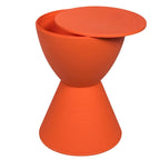 Table d'appoint sablier ronde avec rangement caché | Noir / Gris clair / Taupe / Bleu / Jaune / Rose / Violet / Rouge / Orange / Blanc / Vert / Vert olive / Bleu poudré