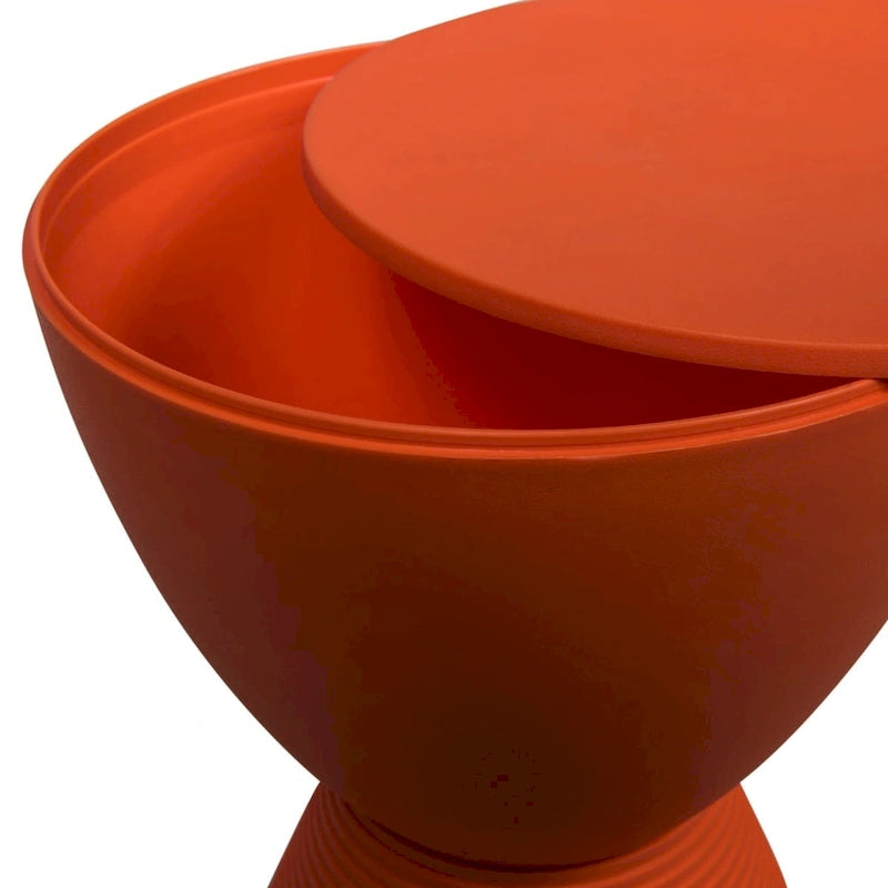 Table d'appoint sablier ronde avec rangement caché | Noir / Gris clair / Taupe / Bleu / Jaune / Rose / Violet / Rouge / Orange / Blanc / Vert / Vert olive / Bleu poudré