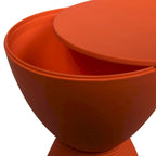 Table d'appoint sablier ronde avec rangement caché | Noir / Gris clair / Taupe / Bleu / Jaune / Rose / Violet / Rouge / Orange / Blanc / Vert / Vert olive / Bleu poudré