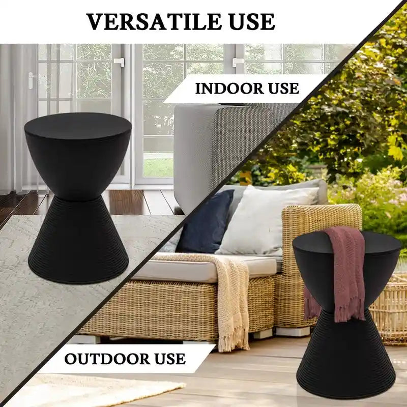 Table d'appoint sablier ronde avec rangement caché | Noir / Gris clair / Taupe / Bleu / Jaune / Rose / Violet / Rouge / Orange / Blanc / Vert / Vert olive / Bleu poudré