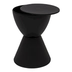 Table d'appoint sablier ronde avec rangement caché | Noir / Gris clair / Taupe / Bleu / Jaune / Rose / Violet / Rouge / Orange / Blanc / Vert / Vert olive / Bleu poudré