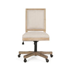 Fauteuil de bureau pivotant beige et marron, 1 place, hauteur réglable