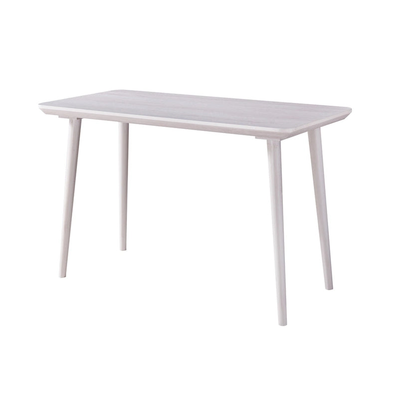 Bureau d'écriture contemporain 1 place en noyer/chêne blanc, bord biseauté