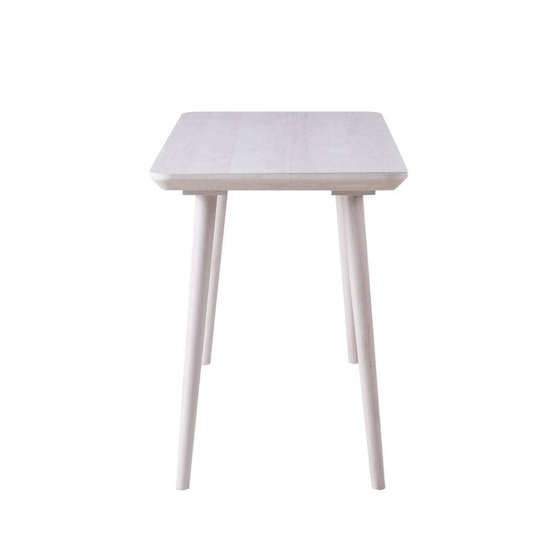 Bureau d'écriture contemporain 1 place en noyer/chêne blanc, bord biseauté