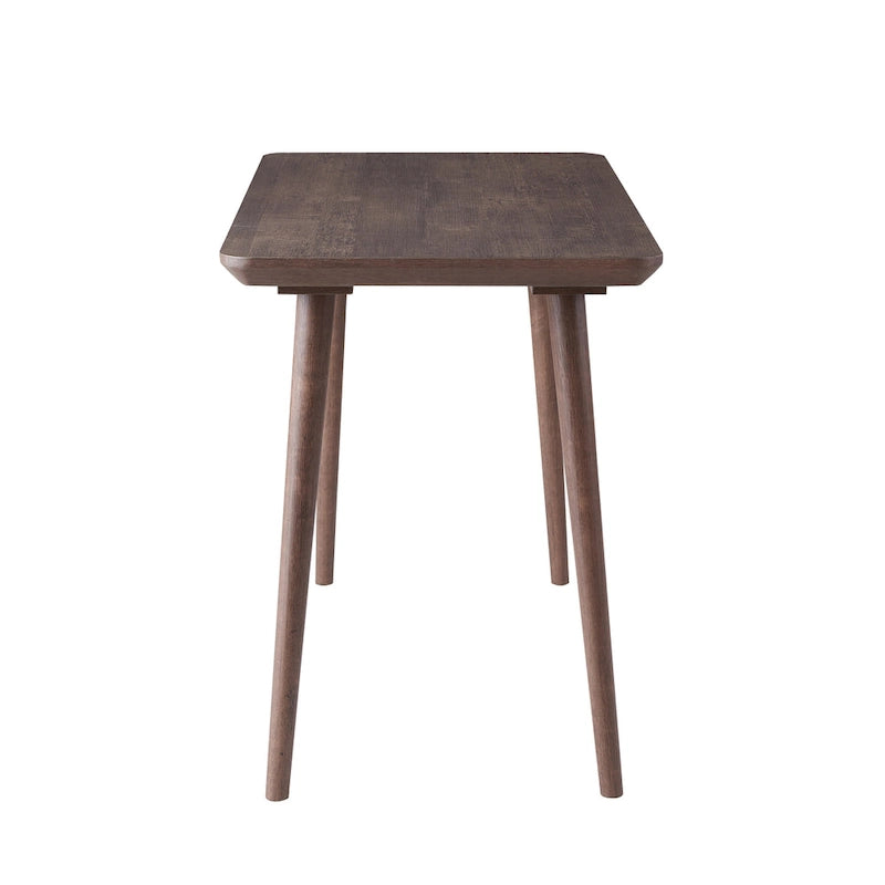 Bureau d'écriture contemporain 1 place en noyer/chêne blanc, bord biseauté