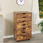 Meuble classeur roulant à 7 tiroirs – Gris / Blanc / Noir / Chêne / Naturel – Maison et bureau