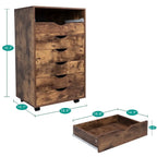 Meuble classeur roulant à 7 tiroirs – Gris / Blanc / Noir / Chêne / Naturel – Maison et bureau