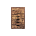 Meuble classeur roulant à 7 tiroirs – Gris / Blanc / Noir / Chêne / Naturel – Maison et bureau