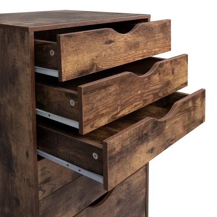 Meuble classeur roulant à 7 tiroirs – Gris / Blanc / Noir / Chêne / Naturel – Maison et bureau
