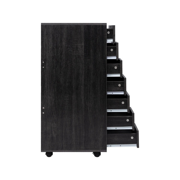 Meuble classeur roulant à 7 tiroirs – Gris / Blanc / Noir / Chêne / Naturel – Maison et bureau