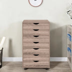 Meuble classeur roulant à 7 tiroirs – Gris / Blanc / Noir / Chêne / Naturel – Maison et bureau