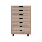 Meuble classeur roulant à 7 tiroirs – Gris / Blanc / Noir / Chêne / Naturel – Maison et bureau