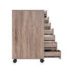 Meuble classeur roulant à 7 tiroirs – Gris / Blanc / Noir / Chêne / Naturel – Maison et bureau