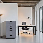 Meuble classeur roulant à 7 tiroirs – Gris / Blanc / Noir / Chêne / Naturel – Maison et bureau