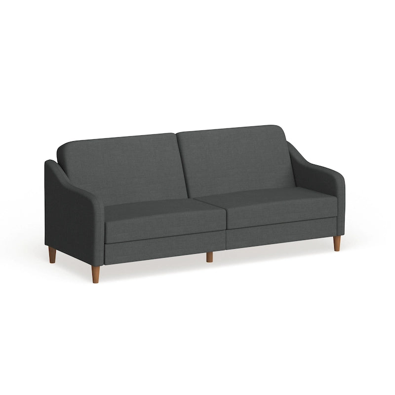 Canapé-Lit Futon en Lin Gris / Bleu Marine / Vert, Convertible, 2 Places