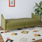 Canapé-Lit Futon en Lin Gris / Bleu Marine / Vert, Convertible, 2 Places