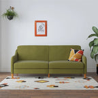 Canapé-Lit Futon en Lin Gris / Bleu Marine / Vert, Convertible, 2 Places