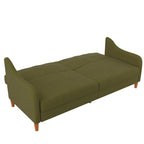 Canapé-Lit Futon en Lin Gris / Bleu Marine / Vert, Convertible, 2 Places