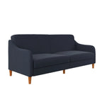 Canapé-Lit Futon en Lin Gris / Bleu Marine / Vert, Convertible, 2 Places