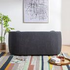Causeuse Bouclée Taupe / Gris Foncé / Verte / Beige, 2 Places avec Coussins
