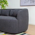 Causeuse Bouclée Taupe / Gris Foncé / Verte / Beige, 2 Places avec Coussins