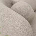Causeuse Bouclée Taupe / Gris Foncé / Verte / Beige, 2 Places avec Coussins