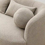 Causeuse Bouclée Taupe / Gris Foncé / Verte / Beige, 2 Places avec Coussins