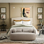 Causeuse Bouclée Taupe / Gris Foncé / Verte / Beige, 2 Places avec Coussins
