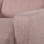 Fauteuil club capitonné bicolore, une place – Beige / Blush clair / Bleu marine / Anthracite avec pieds marron foncé