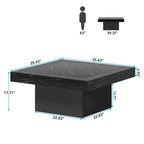Table basse carrée à LED marron / gris / noir / jaune / beige / naturelle, bois d'ingénierie, 1 pièce
