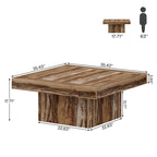 Table basse carrée à LED marron / gris / noir / jaune / beige / naturelle, bois d'ingénierie, 1 pièce