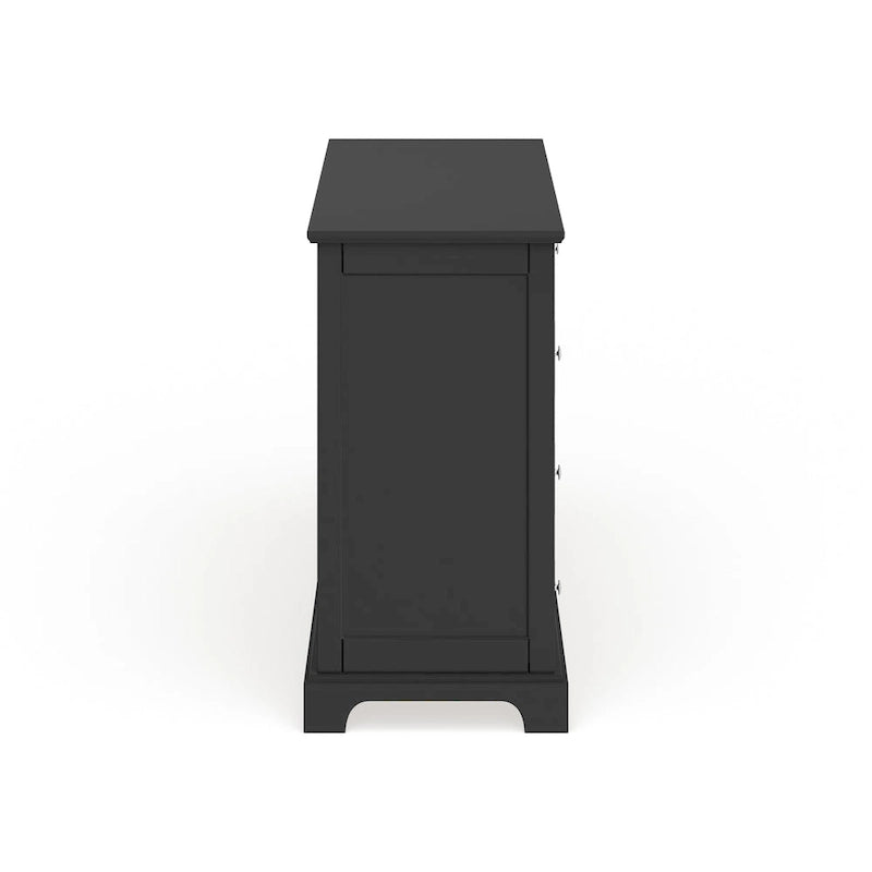 Commode noire à 8 tiroirs, miroir en option