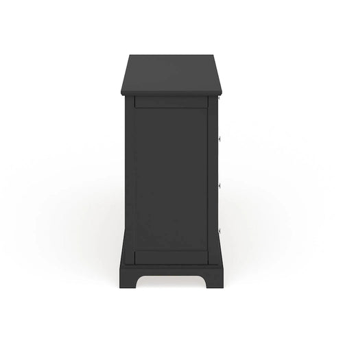 Commode noire à 8 tiroirs, miroir en option